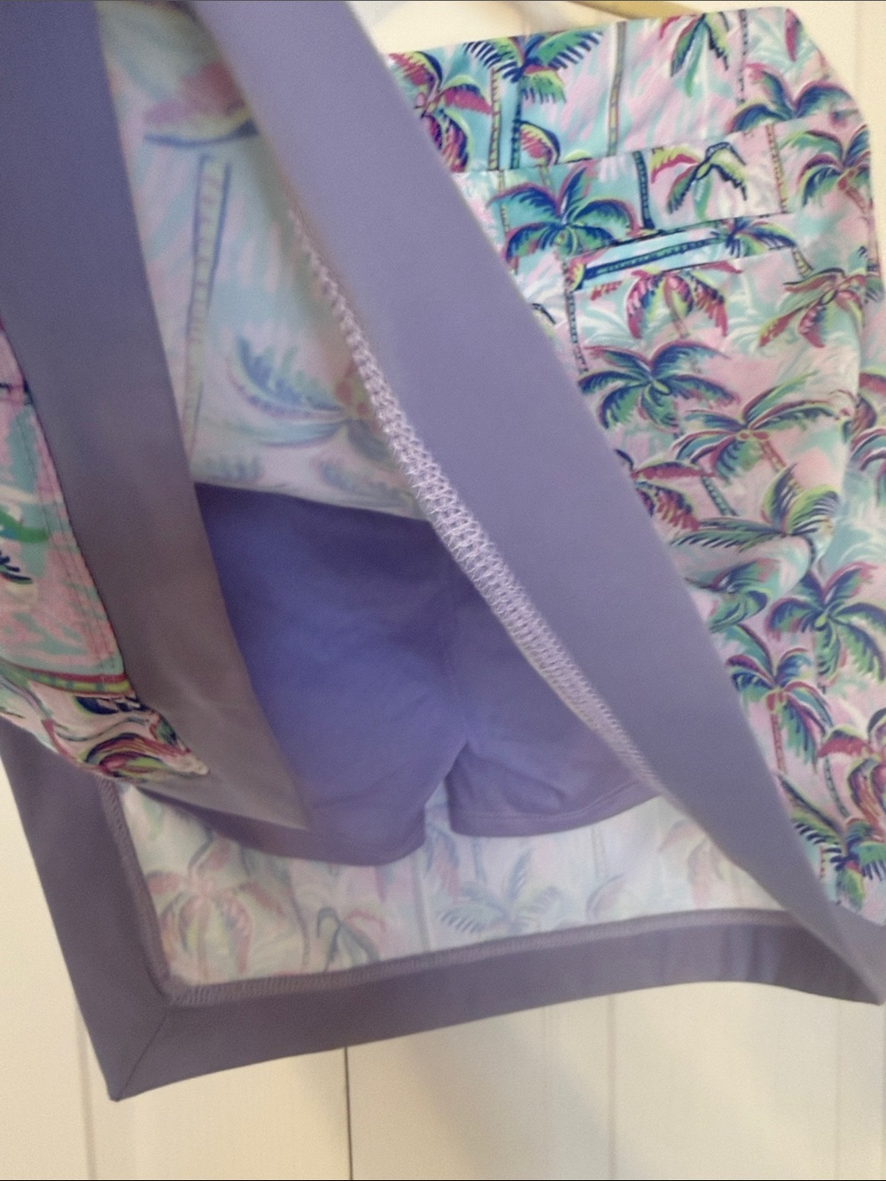 Stella Parker Golf Collection Lilac Palm Print women’s  Skort - Lavender - Picture 6 of 7